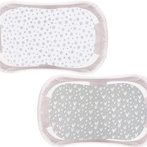 Bassinet Sheets Compatible with Halo Bassinest Swivel, Flex, Glide, Premiere & Luxe Series Sleeper, 2 Pack, 100% Jersey Knit Cotton Sheets, Breathable and Heavenly Soft, Grey and White Print for Baby - Gray - for Halo BassiNest Swivel Sleeper