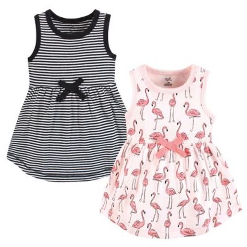 Touched By Nature Girl Organic Cotton Dresses, Pink Flamingo, 3-6 Months