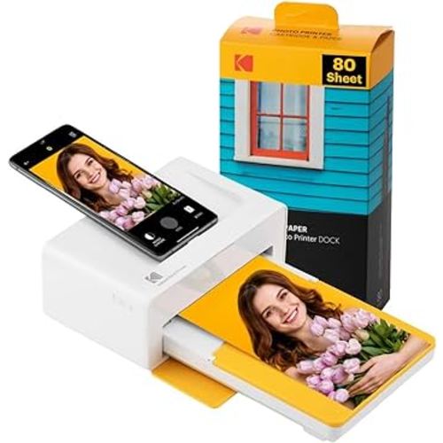 KODAK Dock Plus 4PASS Instant Photo Printer (4x6 inches) + 90 Sheets Bundle