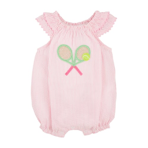 Seersucker Tennis Baby Romper