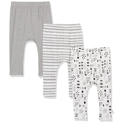 HonestBaby Multipack Harem Pants Roomy Fit Pull on Bottoms 100% Organic Cotton for Infant Baby Boys, Girls, Unisex