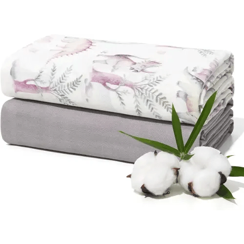Momcozy Muslin Swaddle Blankets, Ultra Soft Neutral Registry Essentials, Jungle Dinosaur, Breathable Large 47'' x 47'' Newborn Boys Girls Receiving Blanket