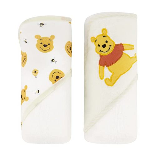 Disney Cudlie Baby Winnie The Pooh 2 Pack Rolled/Carded Hooded Towels in Sweet Life Print, 1 Count - Winnie the Pooh