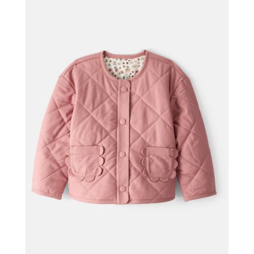 Toddler Girl Quilted Long-Sleeve Fashion Jacket - Pink - Carter's | Carter's