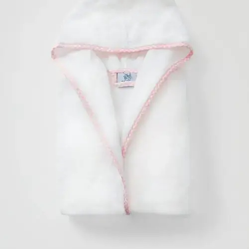 Weezie's Kids' Bath Robe - Light Pink Gingham on White, 0-9m