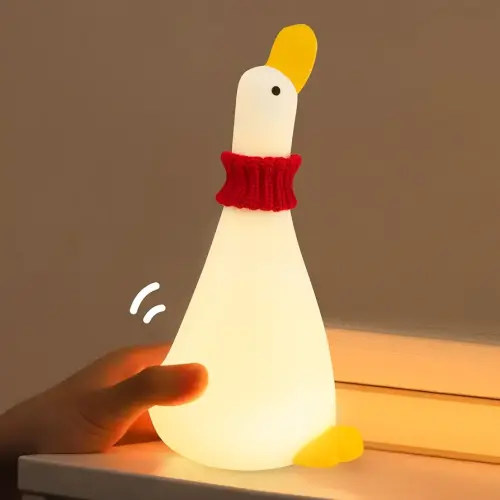 Duck Night Light for Kids Cute Dorm Room Home Decor Nightlight for Baby Nursery Toddler Bedroom Kids Room Rechargeable Dimmable Squishy Bedside Light with Timer Funny Desk Lamp for Christmas Gifts