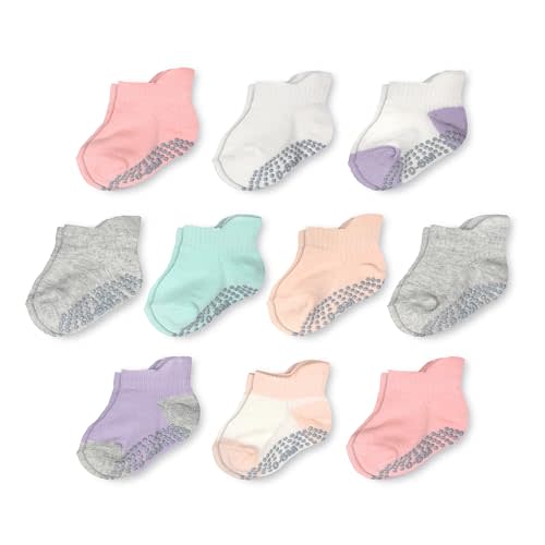 Fruit of the Loom Cotton Grip Socks for Baby and Toddler