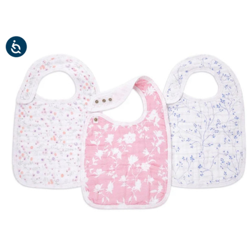 Floral Cotton Muslin Snap Bibs | aden + anais