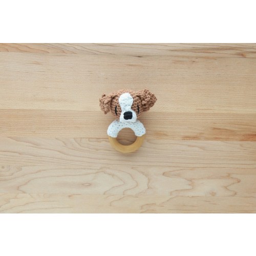 Cavalier King Charles Spaniel Rattle Wooden Teether – baby toy, handmade to order