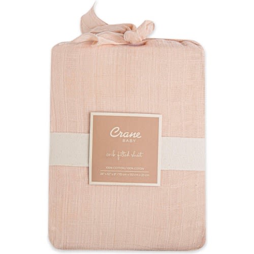 CRANE BABY Fitted Crib Sheet, Pink