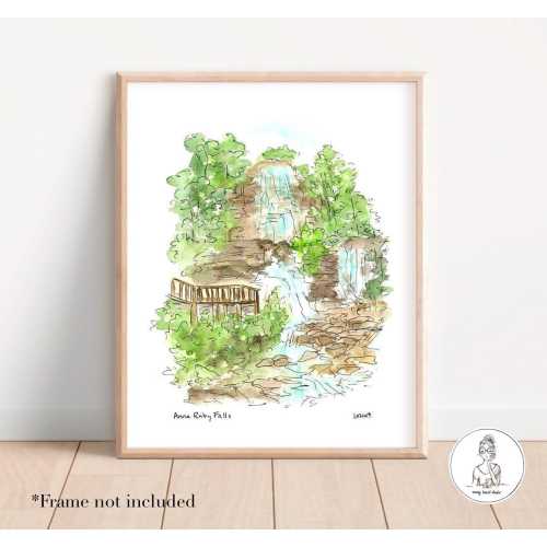 Anna Ruby Falls, North Georgia, Near Helen, Waterfall Art 8x10 or 11x14 gallery wall print