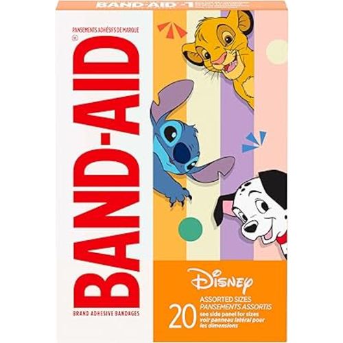 BAND-AID Brand Adhesive Children's Bandages for Minor Cuts & Scrapes, Wound Care Featuring Classic Disney Characters, Fun Bandages for Kids and Toddlers, Assorted Sizes, 20 ct