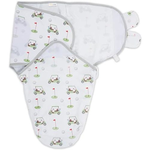 LollyBanks Baby Swaddles, 100% Organic Cotton Swaddles for Newborns Boys and Girls, 0-3 Months Baby Swaddle Sacks with Easy Change Zipper, Newborn Swaddle Neutral Baby Registry (Golf Outfit)