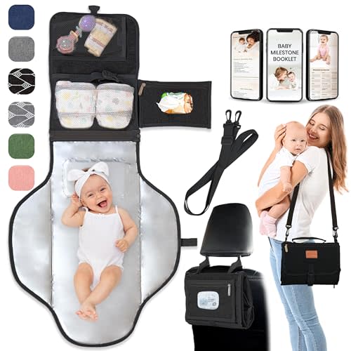 Portable Changing Pad for Baby, Baby Gifts for Boys and Girls, Travel Diaper Changing Pad for Newborn, Waterproof Baby Changing Mat, Foldable & Detachable Diaper Changing Station Baby Registry Search