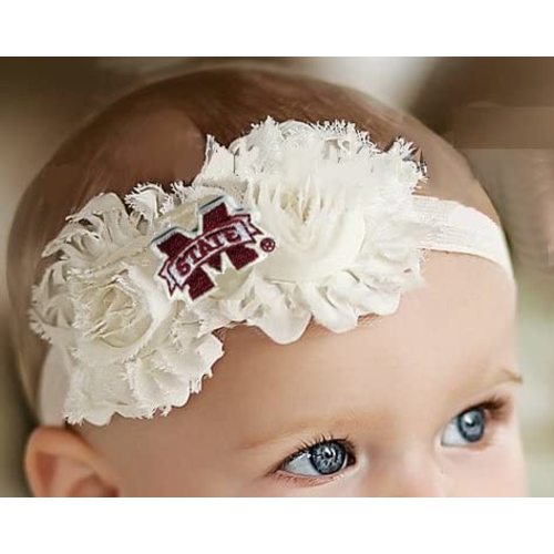 Amazon.com: Future Tailgater Mississippi State Bulldogs Baby/Toddler Shabby Flower Hair Bow Headband (Toddler/ 16") : Sports & Outdoors