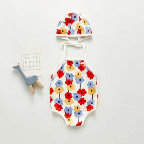 Bloom One-Piece Swimsuit With Swim Hat – Teeny Mini Me