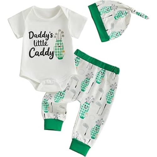 Newborn Baby Boy Farm Outfits Letter Print Romper + Pants + Hat 3PCS Cute Infant Boy's Clothes Set