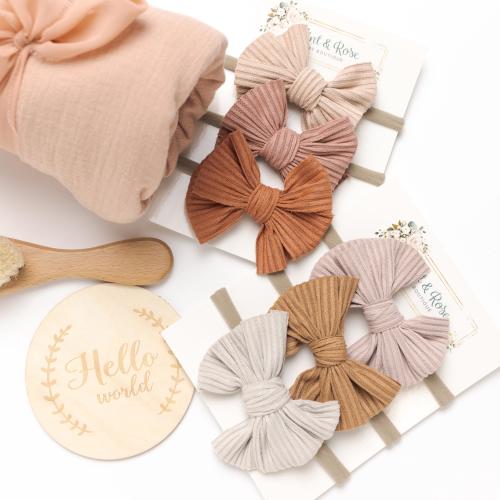 Neutral Hair Bow SET, Baby Bow Set, Baby Headbands, Girls Hair Clip Set, Newborn Headband, Baby Girl Bow, Toddler Hair Clips, Baby Hairbow.