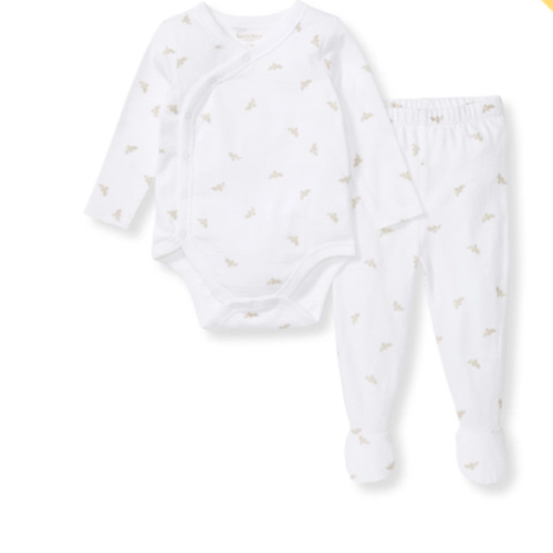 Micro Golden Bee Bodysuit Set - Fossil