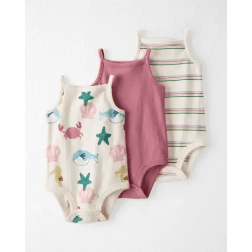 Baby 3-Pack Organic Cotton Tank Bodysuits - Little Planet | Carter's