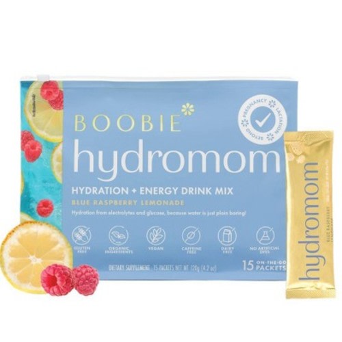 Boobie HydroMom Electrolyte Drink Mix - Blue Raspberry - 6.3oz/15ct