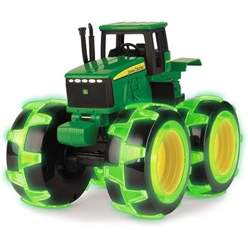 John Deere Tractor - Monster Treads Lightning Wheels - Motion Activated Light Up Monster Truck Toy - John Deere Tractor Toys - Monster Trucks for Boys and Girls - Ages 3 Years and Up