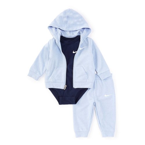 Nike Baby Boys Newborn-9 Months Long-Sleeve French Terry Hooded Jacket, French Terry Jogger Pants & Jersey-Knit Bodysuit Set