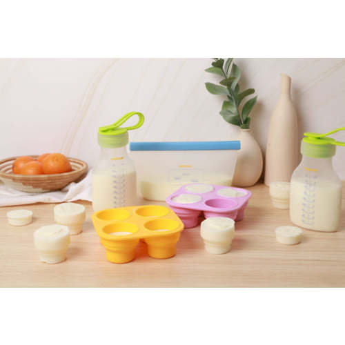 Boobcube - Breastmilk Storage Reusable Freezer Trays with Lid l Baby Food Cube 4pcs Complete Kit