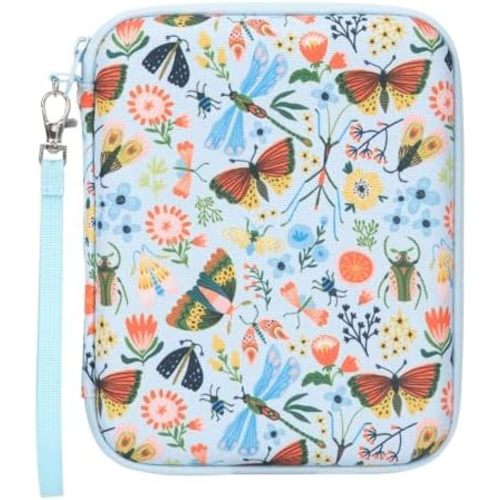 Card Case for Yoto cards, Soft Portable Folder with Zipper & 80 Pockets Player & Mini Audiobook Cards, Card Binder Holder with Sleeves for Travel (Bloom&Buzz)