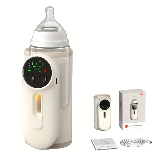 Portable Travel Milk Bottle Warmer with Digital Display, Leak-Proof,