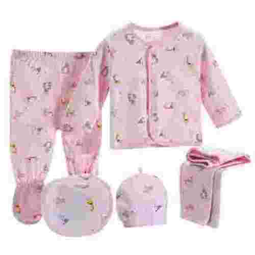 Edvintorg 5PCS Newborn Baby Boys Girls clothes sets Long Sleeve Tops+Hat+Pants+Bib Outfits Set baby kawaii clothing Infantis Costume