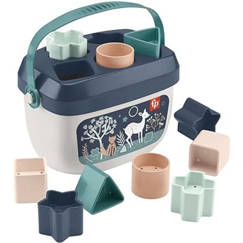 Fisher-Price Baby's First Blocks – Navy Fawn, Set of 10 Blocks for Stacking and Sorting Play for Infants Ages 6 Months and Older
