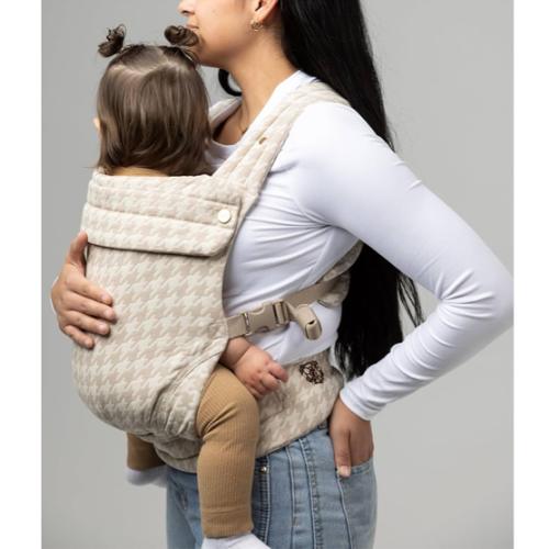 Mabē Monarch Ergonomic Baby Carrier – Premium Cotton Soft Structured Newborn to Toddler Carrier with Hip-Healthy Design, 3 Carry Positions (7-35lbs), Lightweight & Breathable, (Houndstooth)