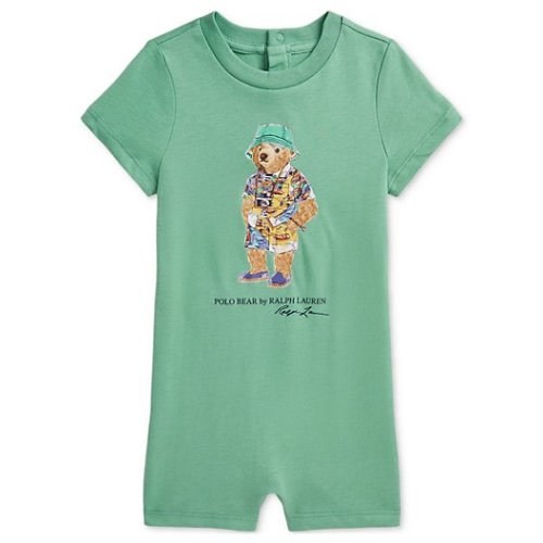 Polo Ralph Lauren Baby Boys Cotton Jersey Bear Shortall