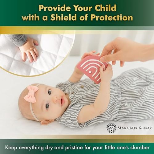 Ultra-Soft Waterproof Crib Mattress Protector Pad 2 Pack - Breathable Premium Bamboo Rayon - Noiseless Fitted Dryer Safe. High Absorbency Oeko-TEX Certified (28 x 52 x 9 inches) - 2 Pack Standard Size 52 inches X 28 inches