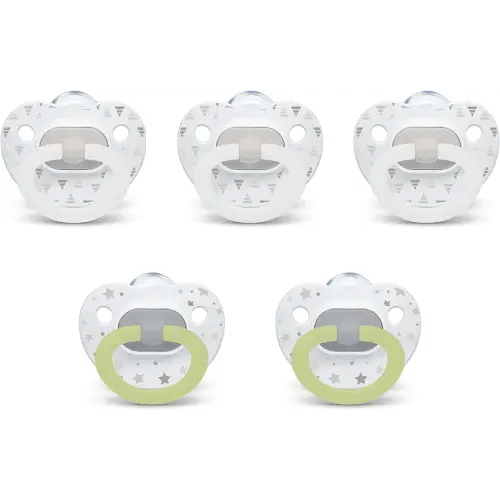 NUK Comfy Orthodontic Pacifiers, Timeless Collection, 0-6 Months, 5 Count