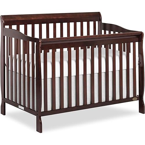 Dream On Me Ashton 5-in-1 Convertible Crib in Espresso, Greenguard Gold Certified , 50x36x44 Inch (Pack of 1)