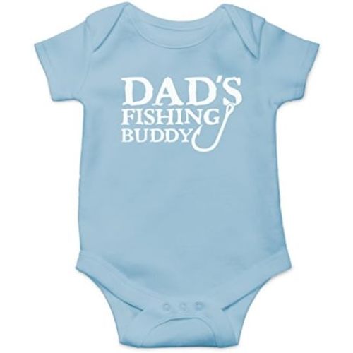 AW Fashions Dad's Fishing Buddy Baby Bodysuit Funny Adorable Romper Cute Clothing for Boys Girls Unisex
