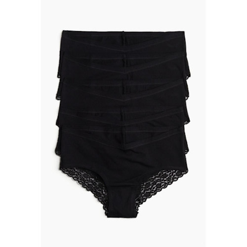 MAMA 5-pack Lace-trimmed Cotton Hipster Briefs