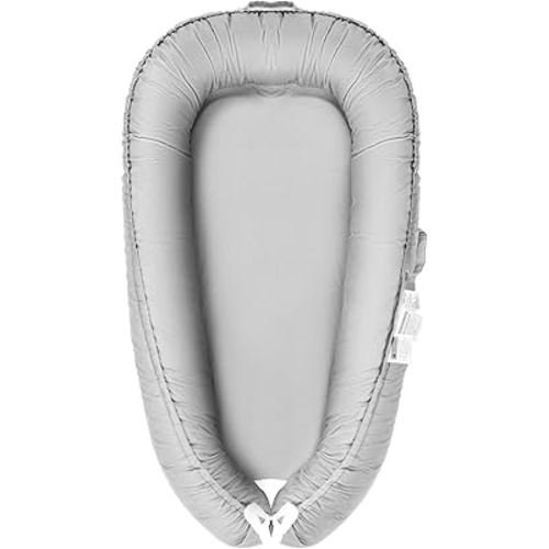 Baby Lounger, Infant Nest Cover, Newborn Lounger Cover Co Sleeper for Baby 0-24 Months, 100% Cotton Breathable Cosleeper for Baby in Bed, Soft Baby Essentials Gifts, Machine Washable (Light Gray)