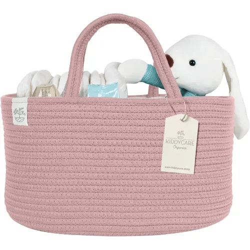 Kiddycare Diaper Caddy Nappy Organiser Changing Basket (Pink)