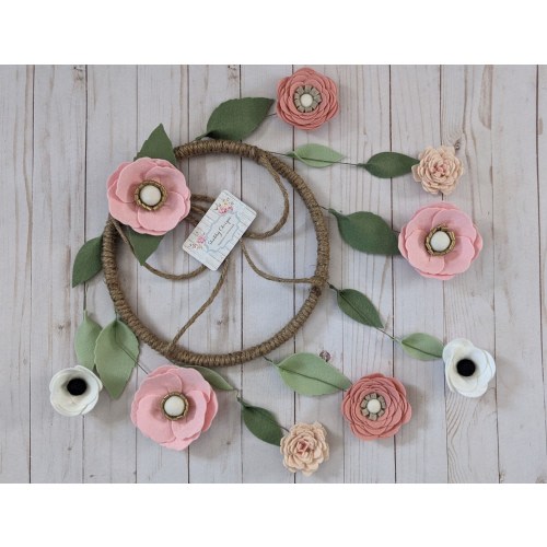 Blush felt flower Mobile
