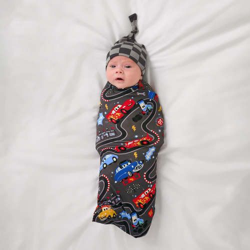 Disney & Pixar Piston Cup Swaddle & Hat Set | Little Sleepies