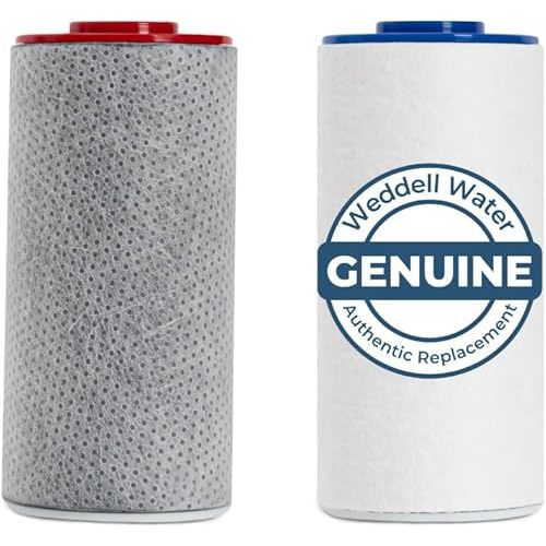 Weddell Duo Shower Filter Replacement Cartridges Full Set - NSF Certified Shower Filter, Removes Chlorine, PFAS, & Particulates, Clinically Tested For Healthier Skin & Hair (1+1)
