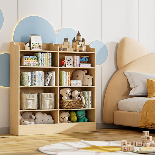 Harriet Bee Hartleigh 49" H 5 Tier Kids Bookshelf with 10 Cubes & Reviews | Wayfair