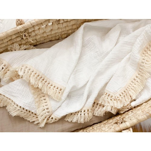 White Fringe Swaddle Blanket, White Fringe blanket, Fringe Swaddle, Newborn Swaddle, Fringe baby blanket, Fringe blanket, White Swaddle