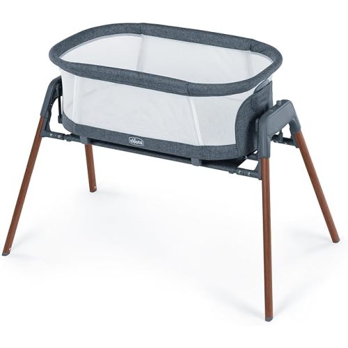 Chicco LullaGlide™ 3-in-1 Stationary Baby Bassinet, Gliding and Portable Bassinet, Waterproof Mattress and Fitted Sheet, Includes Carry Bag | Luna/Grey