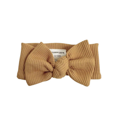 Organic Waffle Knot Bow, Honey