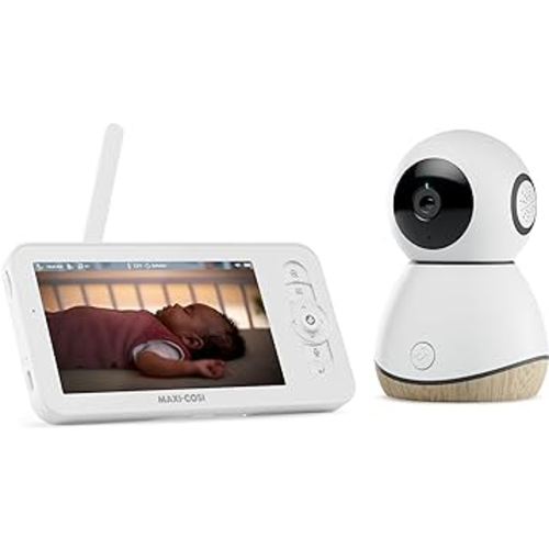 Maxi-Cosi See Pro 360 Baby Monitor with CryAssist™ AI Cry Translation, 2K HD camera with PTZ, Secure Non Wi-Fi 5 inch parent unit, 10 hour battery, 2.4GHz/5.0GHz WiFi, Soothing Lullabies, 2-way audio