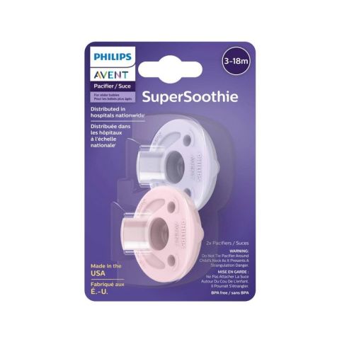 Philips Avent Soothie 3-18m - Lilac/pastel Pink - 2pk